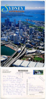 Australia 2002 Postcard Sydney - Darling Harbour & Central Business District; $1 Nandroya Falls Stamp - Sydney