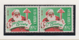 Zuid-Afrika Kerstvignet Jaar 1957 Paartje In Engels Of Afrikaans - Altri & Non Classificati