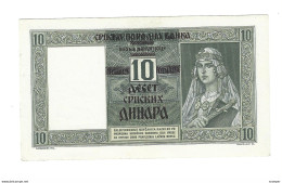 *serbia 10 Dinara 1941   22  Unc !!! - Serbie