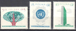 Poland 1957 - United Nations  - Mi 998-1000A - MNH(**) - Neufs