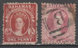 BAHAMAS - 1863 - YVERT N°5/6 OBLITERES - COTE YVERT 2020 = 180 EUR. - 1859-1963 Crown Colony