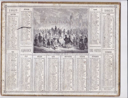 Calendrier  Almanach 1869 Oberthur Rennes Le Defile Des ...- Nomenclature Des Communes De L'isere - Tamaño Grande : ...-1900
