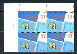 BE   2752  XX   ---  Négoce Timbre-poste  --  Bloc De 4 Coin De Feuille  --  Parfait état - Datiert