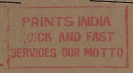 1992 Airmail Cover Fragment Meter Stamp Kilburn Slogan Prints India Quick And Fast Services Our Motto From New Delhi - Brieven En Documenten