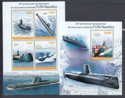 Niger 2014 - SUBMARINE  -  B.F. + BL - MNH - Duikboten