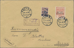 Batum: 1920, 2 R Rosa Und 25 R Auf 5 K Braunlila Type B Auf R-Brief Von Batum Na - Batum (1919-1920)