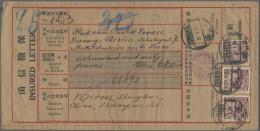 China: 1923, Reaper 30 C. (3) Tied "SHANGHAI 21.1.24" To Official "Insured Lette - Lettres & Documents