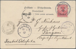 China - Foreign Offices: Germany, 10 Pf. Carmine Tied "TSCHIFU 14/8 02" To Ppc " - Other