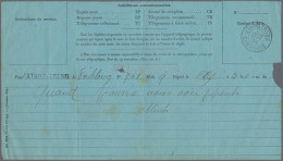 French Indochine: 1894 Telegram Form (blue) Dated '22nd Sep. 1894' Addressed To - Briefe U. Dokumente