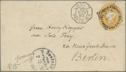 India  - Used Abroad - Aden: 1893 Indian P/s Envelope 2a.6p. On 4a.6p. Orange Us - Andere & Zonder Classificatie