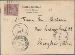 India  - Used Abroad - Aden: 1901 Picture Postcard ADEN To Shanghai, Franked Ind - Autres & Non Classés