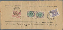 Iran: 1918 Two Receipts Of Deliverance Labels, Each Franked By Teheran Compulsor - Irán