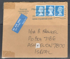 Great Britain - United Kingdom. Stamp Sc. 1278 On Letter, Sent From Leicestershire On 8.08.2011 Sent To Israel - Storia Postale