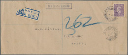 Palestine: 1948 Registered Envelope Written From 'H.M. Naval Office, Haifa' Addr - Palestina