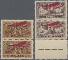 Syria: 1926, Refugee's Relief, Airmail Stamps 2pi. On 3pi. Brown Showing Variety - Syrien