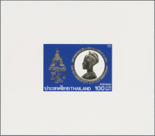 Thailand: 1992 Queen Sirikit's Birthday 100b. Souvenir Sheet As A Final Proof In - Thaïlande