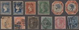 India: 1854/1877 Group Of 12 Better Stamps Including 1854-55 ½a. (two Singles, O - 1854 Compañia Británica De Las Indias