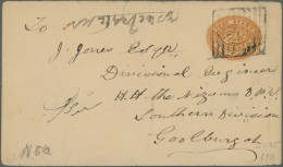 Hyderabad: 1877-1900 Group Of Six Different Stationery Envelopes, Mostly Officia - Hyderabad