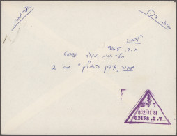 Israel: 1949/1959, Holding Of Apprx 210 Covers/cards/used Stationeries, Comprisi - Lettres & Documents