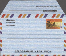 Cambodia & Laos: 1971/2002, Laos+Cambodia, Collection To 17 Air Letter Sheets Un - Cambodja