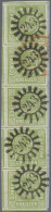 Bayern - Marken Und Briefe: 1850, 9 Kr. Dunkelgelblichgrün, Waagerechter Fünfers - Otros & Sin Clasificación