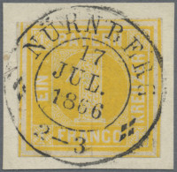 Bayern - Marken Und Briefe: 1862, 1 Kr. Gelb, Platte 2 (spitze Ecken), übergehen - Sonstige & Ohne Zuordnung