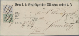 Bayern - Marken Und Briefe: 1867, 1 Kr. Blaugrün Und 6 Kr Ultramarin, Entwertet - Autres & Non Classés