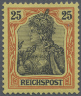 Deutsches Reich - Germania: 1900 25 (Pf.) Rötlichorange/gelbschwarz Auf Hellgelb - Ongebruikt