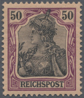 Deutsches Reich - Germania: 1900 50 (Pf.) Dunkelbräunlichlila/rotschwarz Auf Mat - Neufs