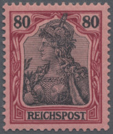 Deutsches Reich - Germania: 1900 80 (Pf.) Dunkelrötlichkarmin/rotschwarz Auf Mat - Neufs