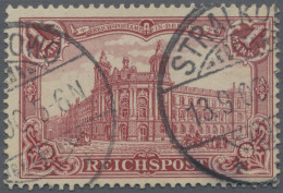 Deutsches Reich - Germania: 1900, 1 M. 'Reichspostamt' In DUNKELLILAROT, Entwert - Used Stamps