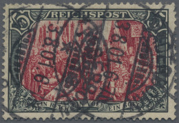 Deutsches Reich - Germania: 1900 "REICHSPOST" 5 M. Grünschwarz/rot In Type I, Ge - Oblitérés