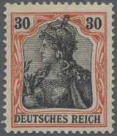 Deutsches Reich - Germania: 1913 30 (Pf.) Rötlichorange/schwarz Auf Orangeweiß, - Neufs