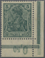 Deutsches Reich - Germania: 1915 Kriegsdruck 5 (Pf) Dunkelgrün, Unteres Rechtes - Ongebruikt