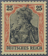 Deutsches Reich - Germania: 1915 Kriegsdruck 25 (Pf) Rotorange/schwarz (metallis - Ungebraucht