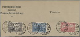 Deutsches Reich - Germania: 1919 Kriegsdruck 3 M. (26:17 Zähnungslöcher), 2 M. U - Autres & Non Classés