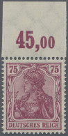 Deutsches Reich - Germania: 1922 75 (Pf) Lilakarmin, Plattendruck Mit Bogenrand - Unused Stamps