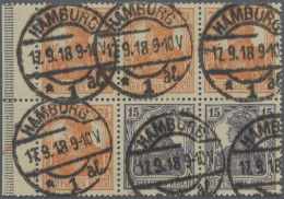 Deutsches Reich - Markenheftchenblätter: 1917/18 Germania-Heftchenblatt Mit 4x 7 - Carnets