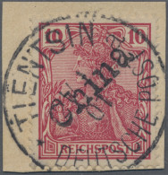 Deutsche Post In China: 1901 10 (Pf) Dunkelkarminrot Mit Handstempelaufdruck "Ch - China (kantoren)