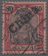 Deutsche Post In China: 1901 80 (Pf) Dunkelrötlichkarmin/rotschwarz Auf Mattkarm - Deutsche Post In China
