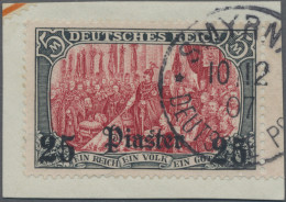 Deutsche Post In Der Türkei: 1905 25 PIA Auf 5 M. Grünschwarz/dunkelkarmin, (UV: - Turchia (uffici)