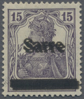 Deutsche Abstimmungsgebiete: Saargebiet: 1920 15 (Pf) Schwärzlichgrauviolett Mit - Unused Stamps