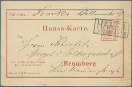 Deutsches Reich - Privatpost (Stadtpost): 1896/98, BROMBERG/Hansa, 2 GA-Karten 3 - Private & Lokale Post