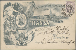 Deutsches Reich - Privatpost (Stadtpost): 1891/93, DRESDEN/Hansa, 2 GA-Postkarte - Postes Privées & Locales