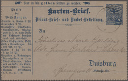 Deutsches Reich - Privatpost (Stadtpost): 1898, DUISBURG/Briefbestellung, GA-Kar - Correos Privados & Locales