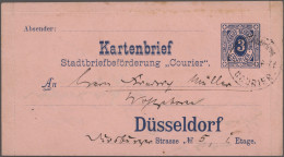 Deutsches Reich - Privatpost (Stadtpost): 1894, DÜSSELDORF/Courier, GA-Kartenbri - Correos Privados & Locales