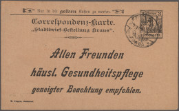Deutsches Reich - Privatpost (Stadtpost): 1895, DÜSSELDORF/Kraus, 2 Verschiedene - Correos Privados & Locales