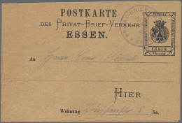 Deutsches Reich - Privatpost (Stadtpost): 1888, ESSEN, Privat-Brief-Verkehr, GA- - Postes Privées & Locales