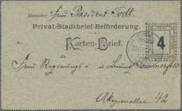 Deutsches Reich - Privatpost (Stadtpost): 1897, ESSEN/Courier, GA-Kartenbrief 4 - Correos Privados & Locales