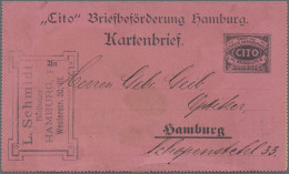 Deutsches Reich - Privatpost (Stadtpost): 1898, HAMBURG/Cito, GA-Kartenbrief Cit - Postes Privées & Locales